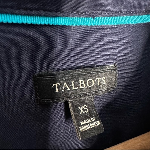 Talbots | Navy Blue Embroidered Skiers Button Down Shirt Size XS - Picture 7 of 7